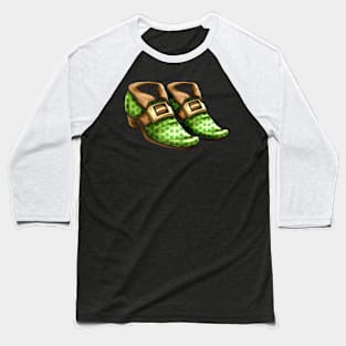 Green Shamrock Shoes Of A Leprechaun Worn On St Patricks Day Baseball T-Shirt